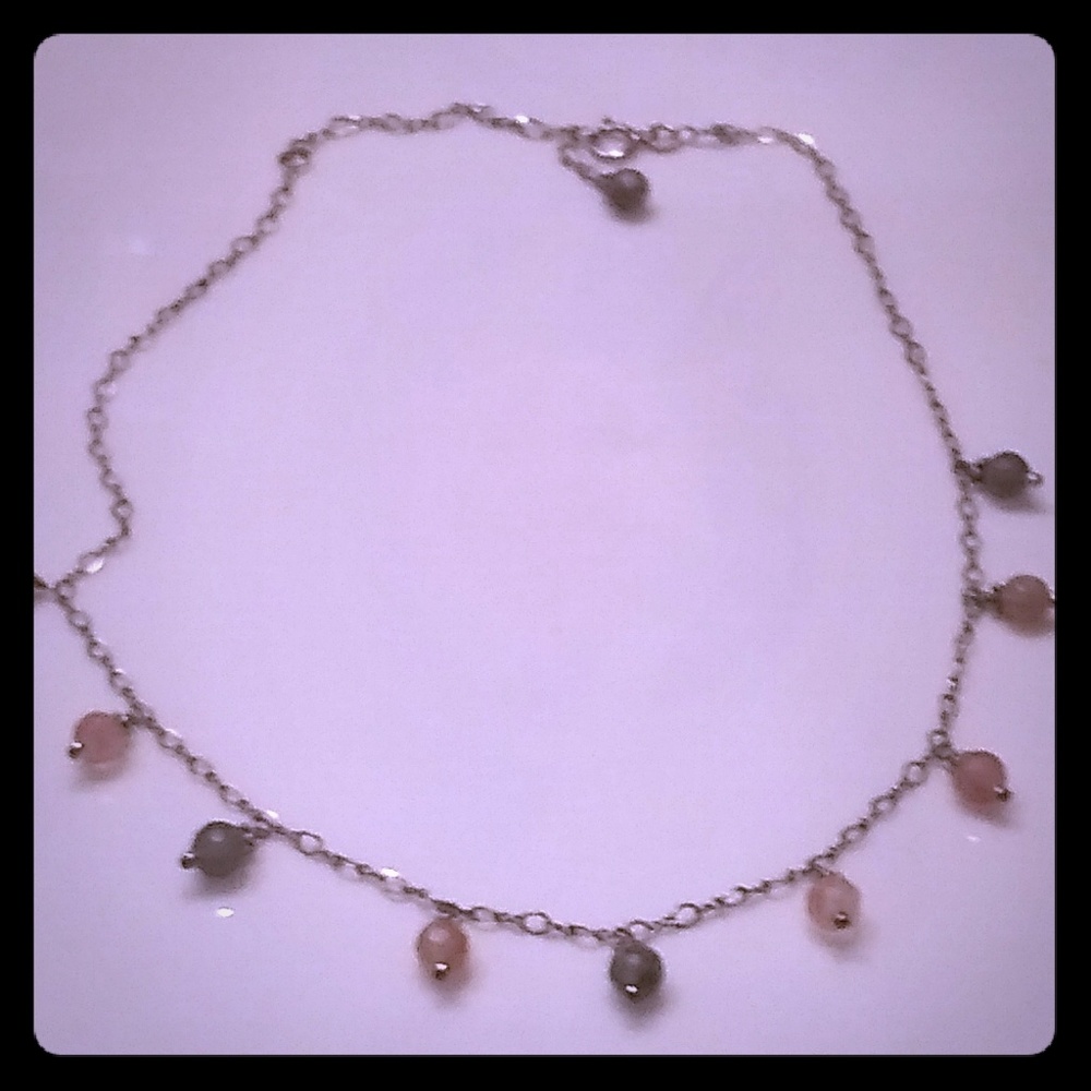 Silver and quartz choker